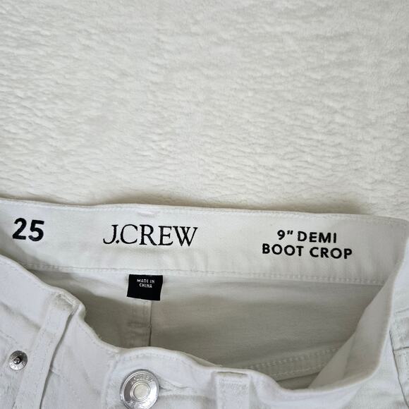 J Crew 9" Demi Boot Crop Jeans White Womens size 25 0694 - Picture 4 of 11